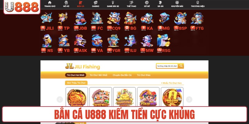 Bắn cá U888 kiếm tiền cực khủng